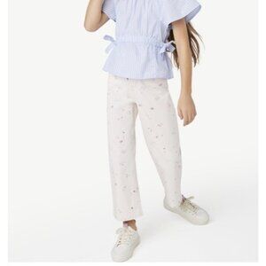 Gils Cream Orchid Floral Wide Leg Jeans, Free Assembly Size 16